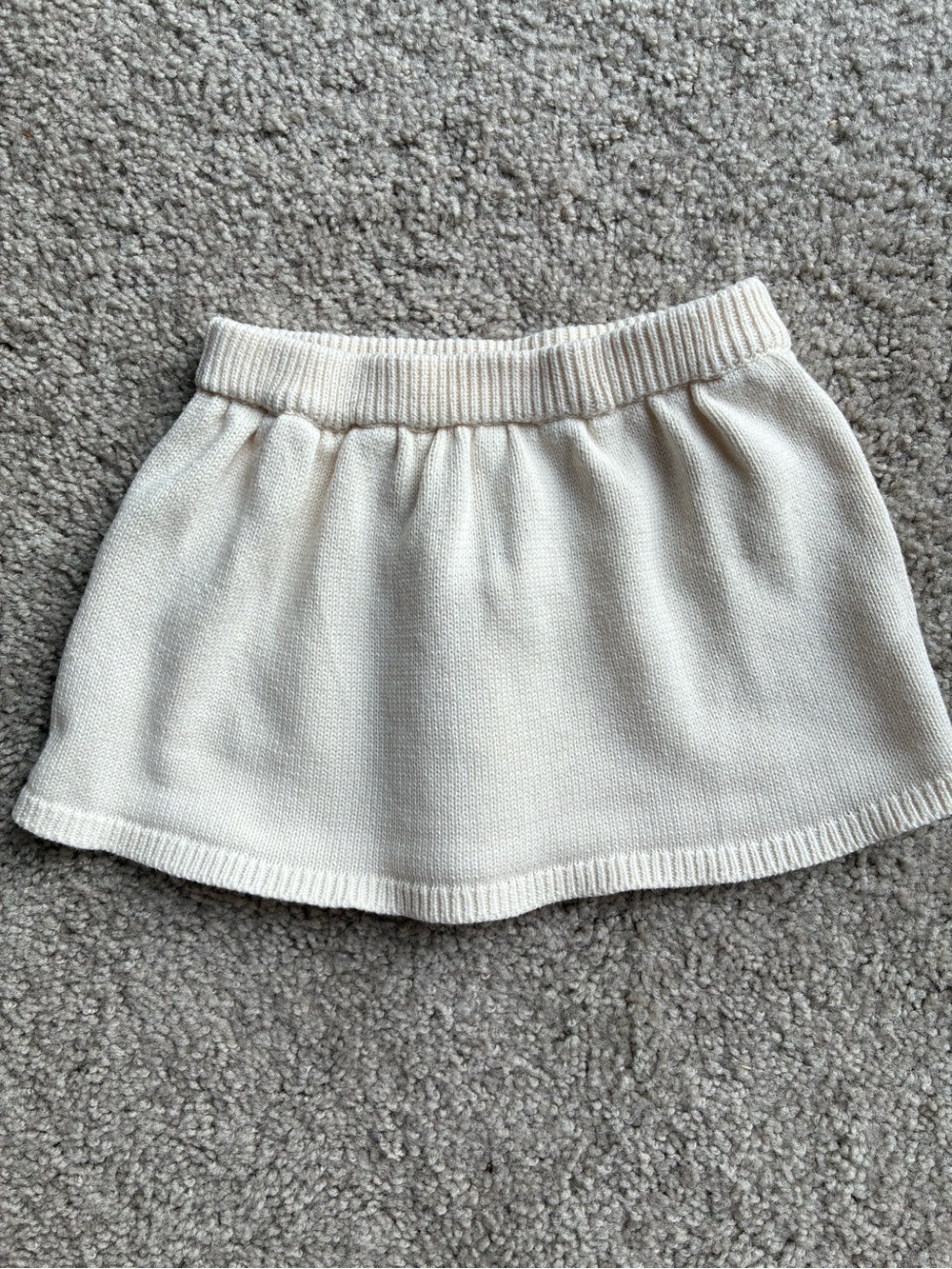 Cream Cotton Knit Skirt